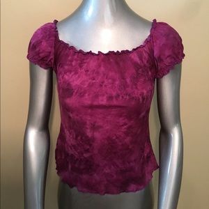 Vintage Eye Candy tie dye cropped ruffle top